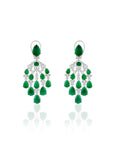 Emerald Zirconia Chandelier Earrings