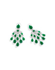 Emerald Zirconia Chandelier Earrings