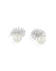 White Zirconia Pearl Earrings