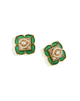 Kundan Polki Chaukor Stud Earrings