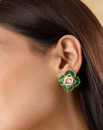 Kundan Polki Chaukor Stud Earrings