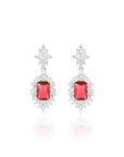 Ruby Zirconia Dangler Earrings