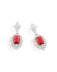 Ruby Zirconia Dangler Earrings