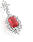 Ruby Zirconia Dangler Earrings