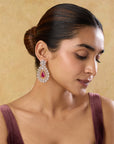 Ruby Zirconia Large Earrings