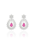 Ruby Zirconia Large Earrings