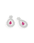 Ruby Zirconia Large Earrings