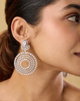 Zirconia Gol Dangler Earrings