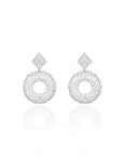 Zirconia Circle Dangler Earrings