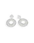 Zirconia Circle Dangler Earrings