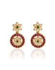 Temple Coloured Stone Dangler Earrings