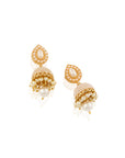 Temple Pearl Jhumki Earrings