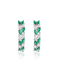 Emerald Zircon Hoops