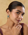 Emerald Zirconia Dangler Earrings