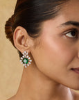 Emerald Zirconia Dangler Earrings