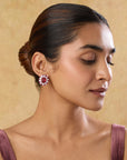 Ruby Zirconia Stud Earrings