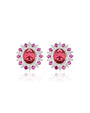 Ruby Zirconia Stud Earrings