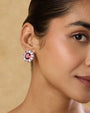 Ruby Zirconia Stud Earrings