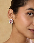 Ruby Zirconia Stud Earrings