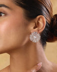 Floral Zirconia Statement Studs