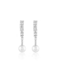 Pearl Zirconia Drop Earrings