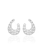 Zirconia Front Back Earrings
