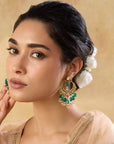 Green Kundan Chaandbaali Earrings