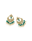 Green Kundan Chaandbaali Earrings