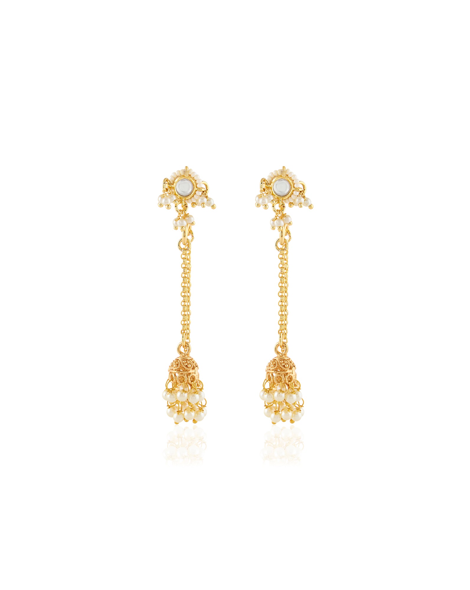 Gold Temple Long Jhumkis