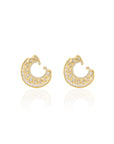 Zircon Front Back Stud Earrings