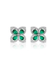 Zirconia Clover Stud Earrings