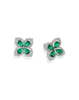 Zirconia Clover Stud Earrings