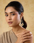 Punjabi Jadau Gold Chaandbaali Earrings