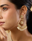 Punjabi Jadau Gold Chaandbaali Earrings