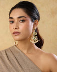 Punjabi Jadau Long Chandelier Earrings