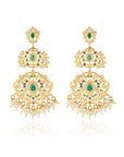 Punjabi Jadau Long Chandelier Earrings