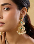 Punjabi Jadau Long Chandelier Earrings