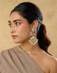 Punjabi Jadau Floral Dangler Earrings