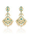 Punjabi Jadau Floral Dangler Earrings