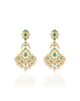 Punjabi Jadau Gold Chandelier Earrings