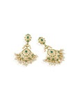 Punjabi Jadau Gold Chandelier Earrings