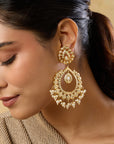 Punjabi Jadau Pearl Chaandbaali Earrings