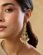 Jadau Emerald Blue Gold Dangler Earrings