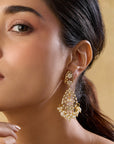 Punjabi Jadau Gold Dangler Earrings