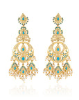 Punjabi Jadau Pearl Chandelier Earrings