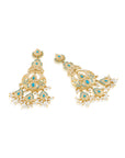 Punjabi Jadau Pearl Chandelier Earrings