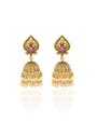 Temple Pearl Jhumka Earrings