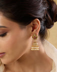 Temple Pearl Jhumka Earrings