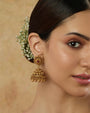 Temple Antique Gold Polish Jhumka Earrings