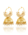 Pearl Temple Hoop Jhumkas